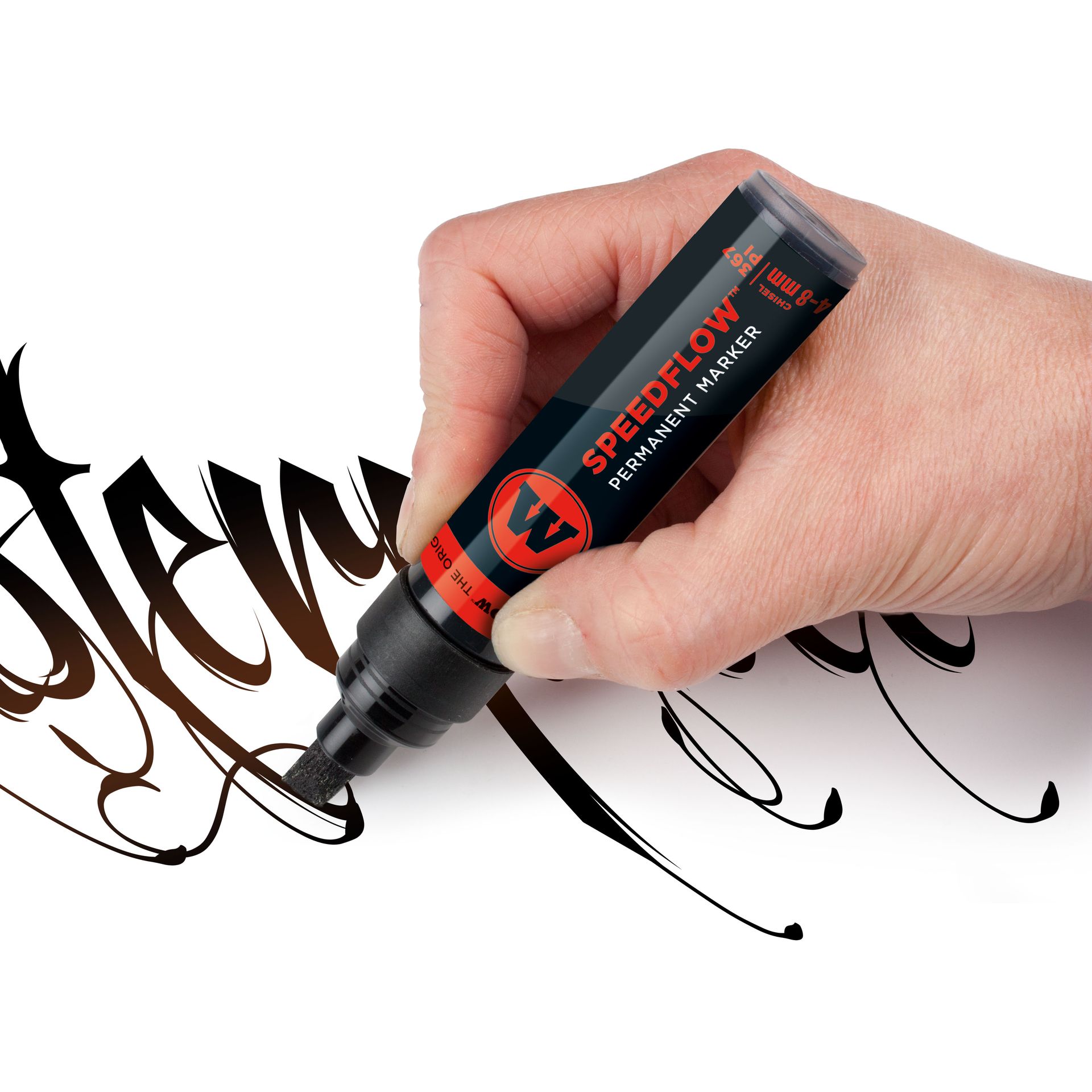 4-8 mm Chisel Tip Neuf dans sa boîte Molotow Masterpiece Speedflow 367PI-Black Ink Marker
